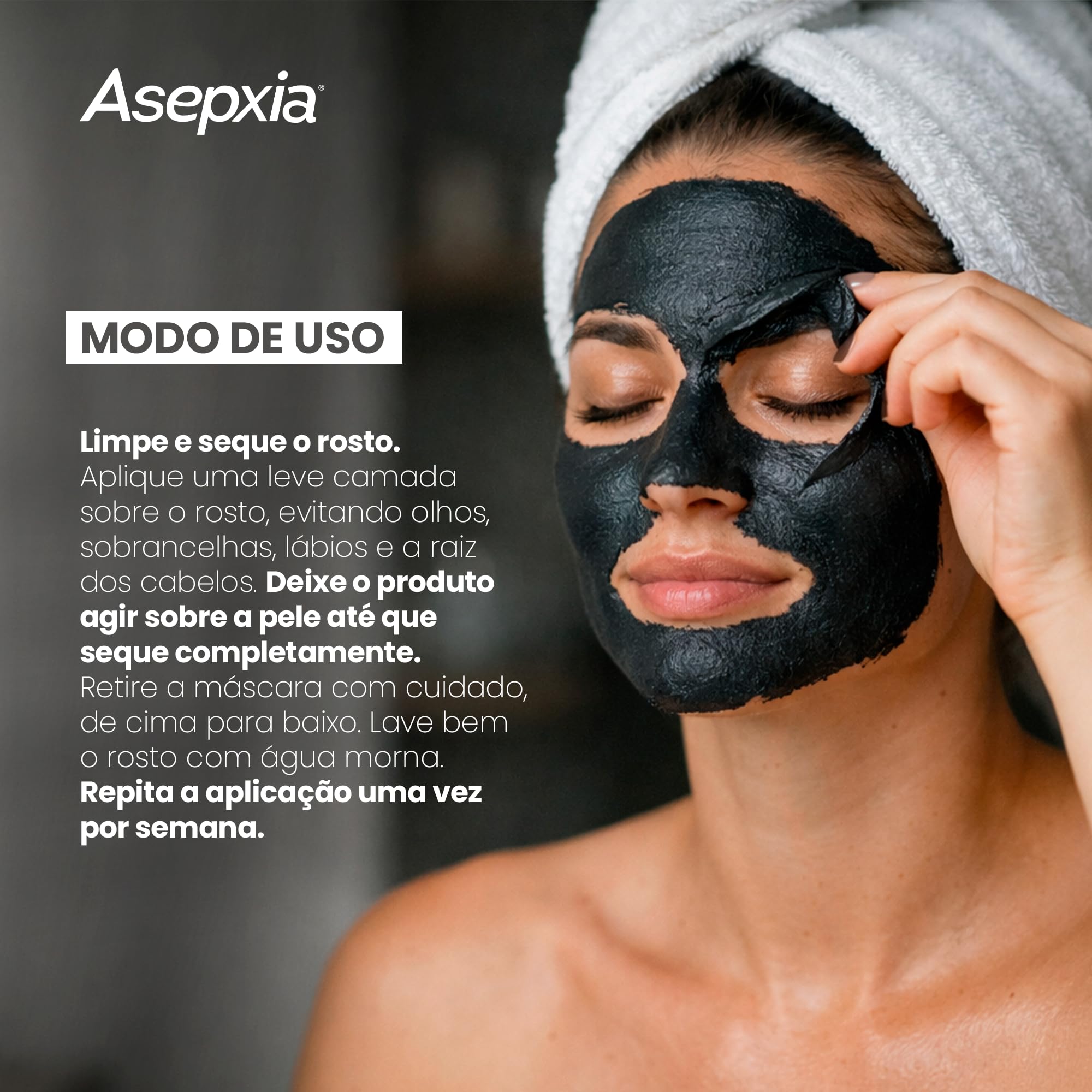 Asepxia Máscara Peel Off Carvão Detox 30g — Limpeza Profunda e